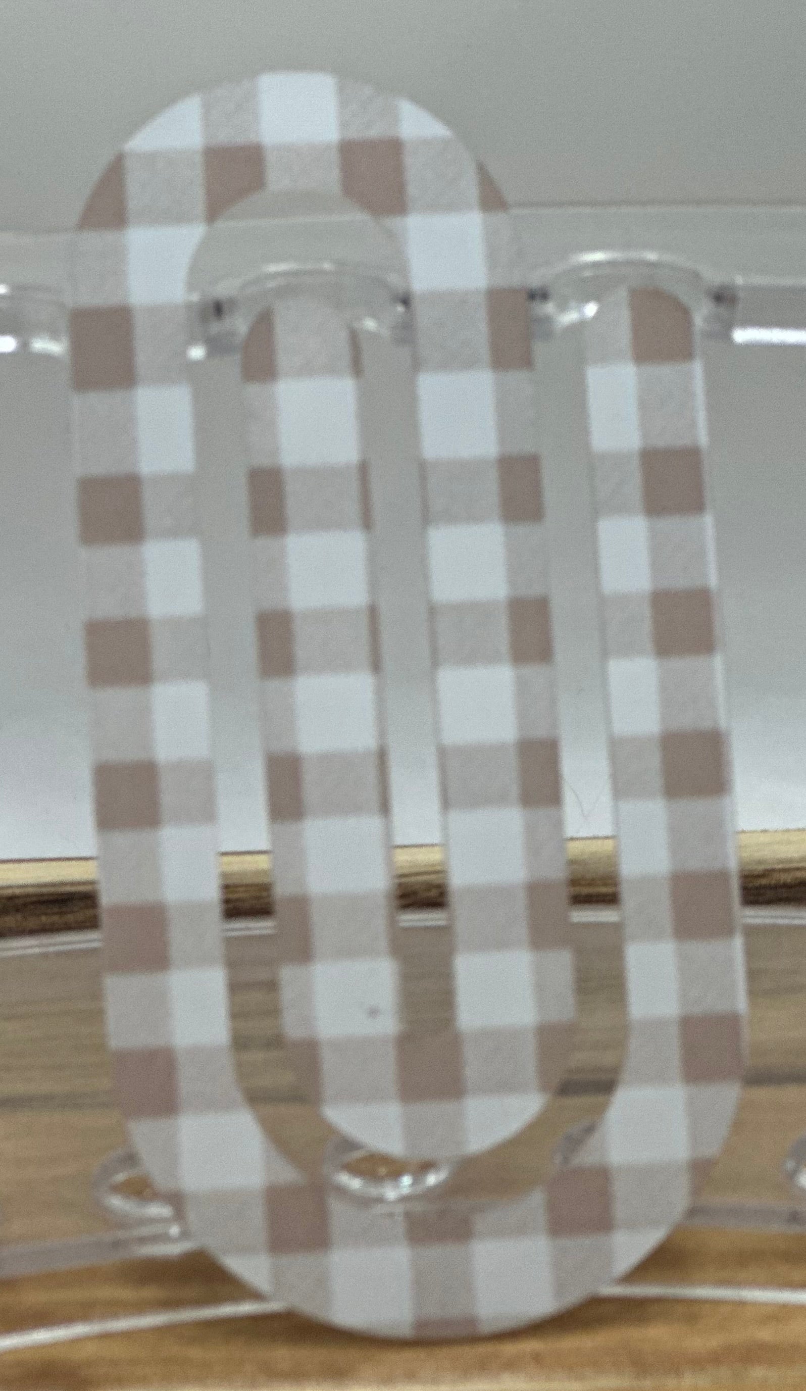 Khaki checkered bookmark/paperclip