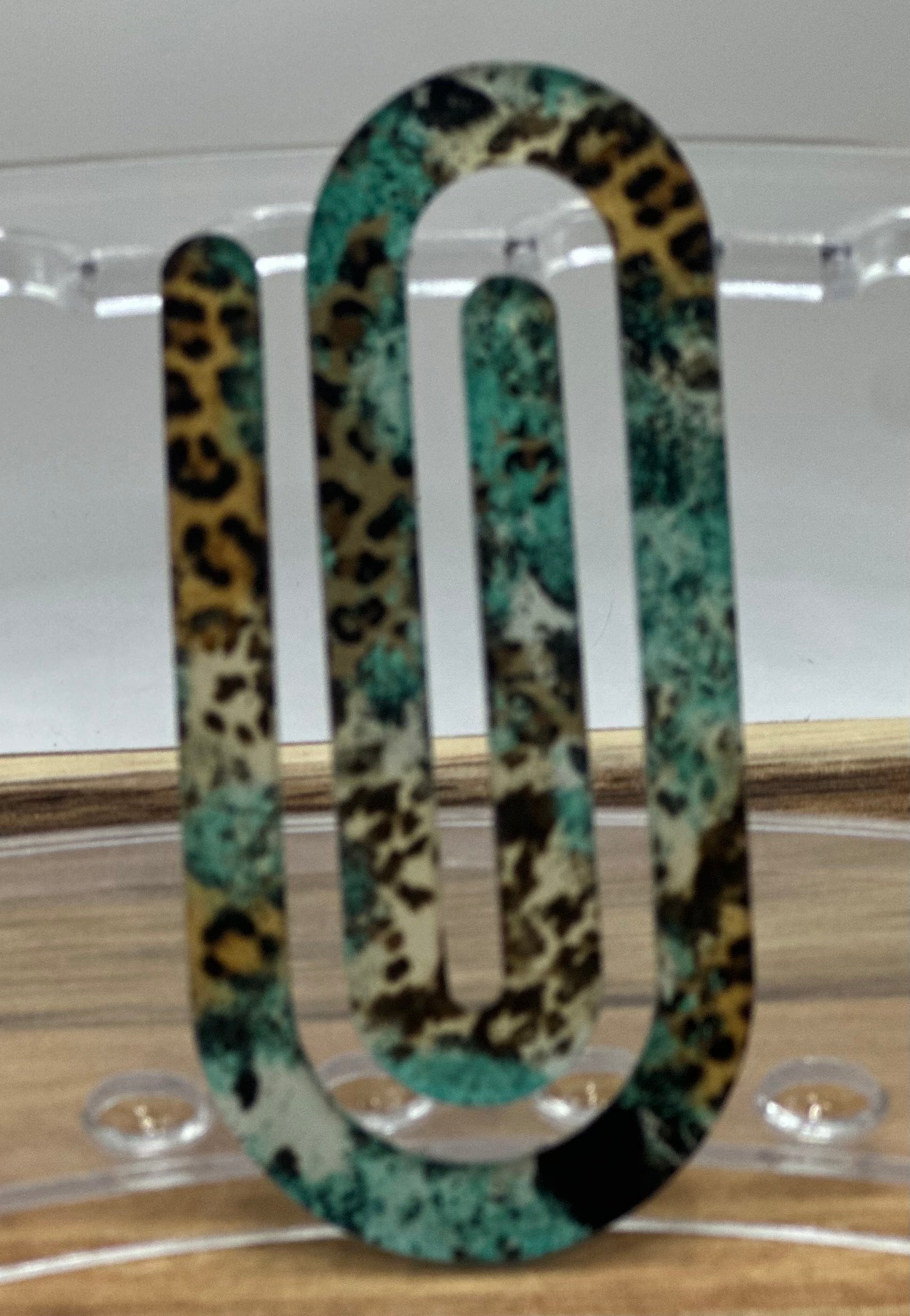 Teal cheetah bookmark/paperclip