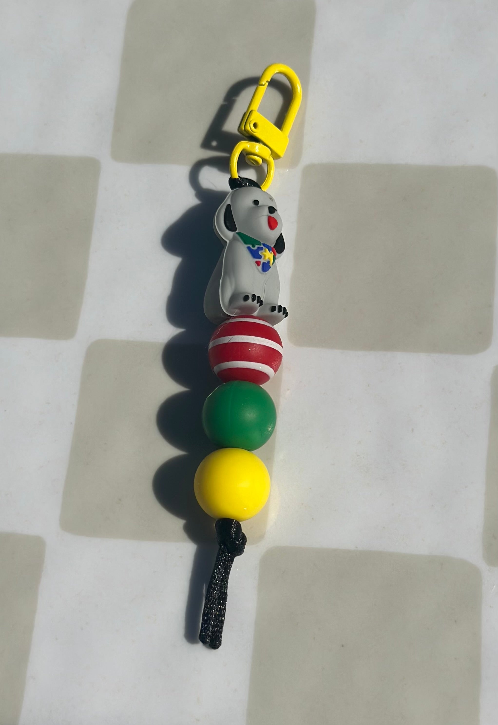 Autism dog zipper pull/purse charm