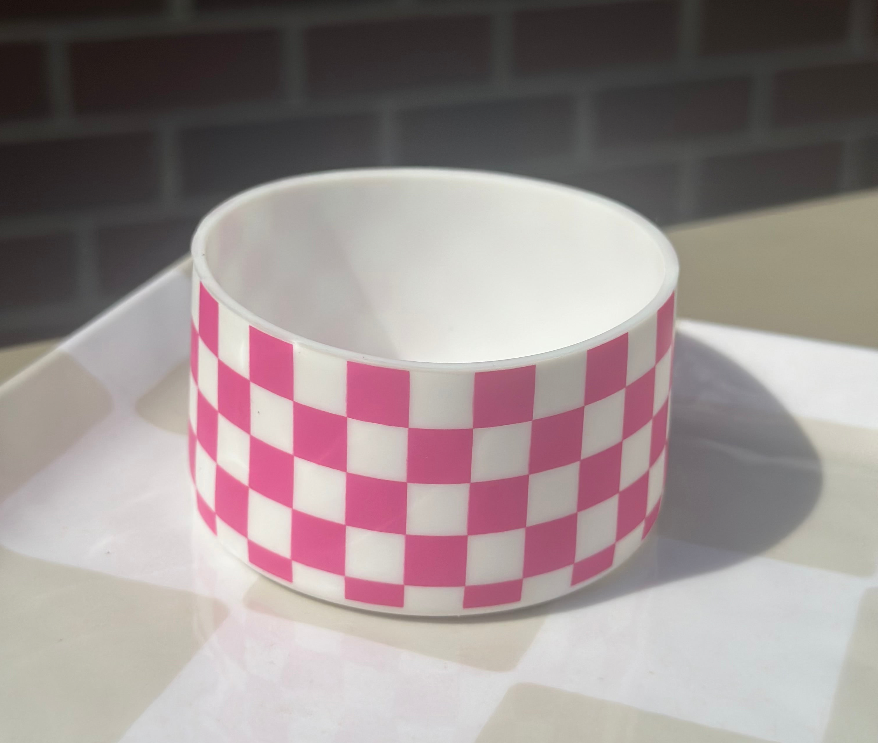 Pink and White checkered Tumbler Boot