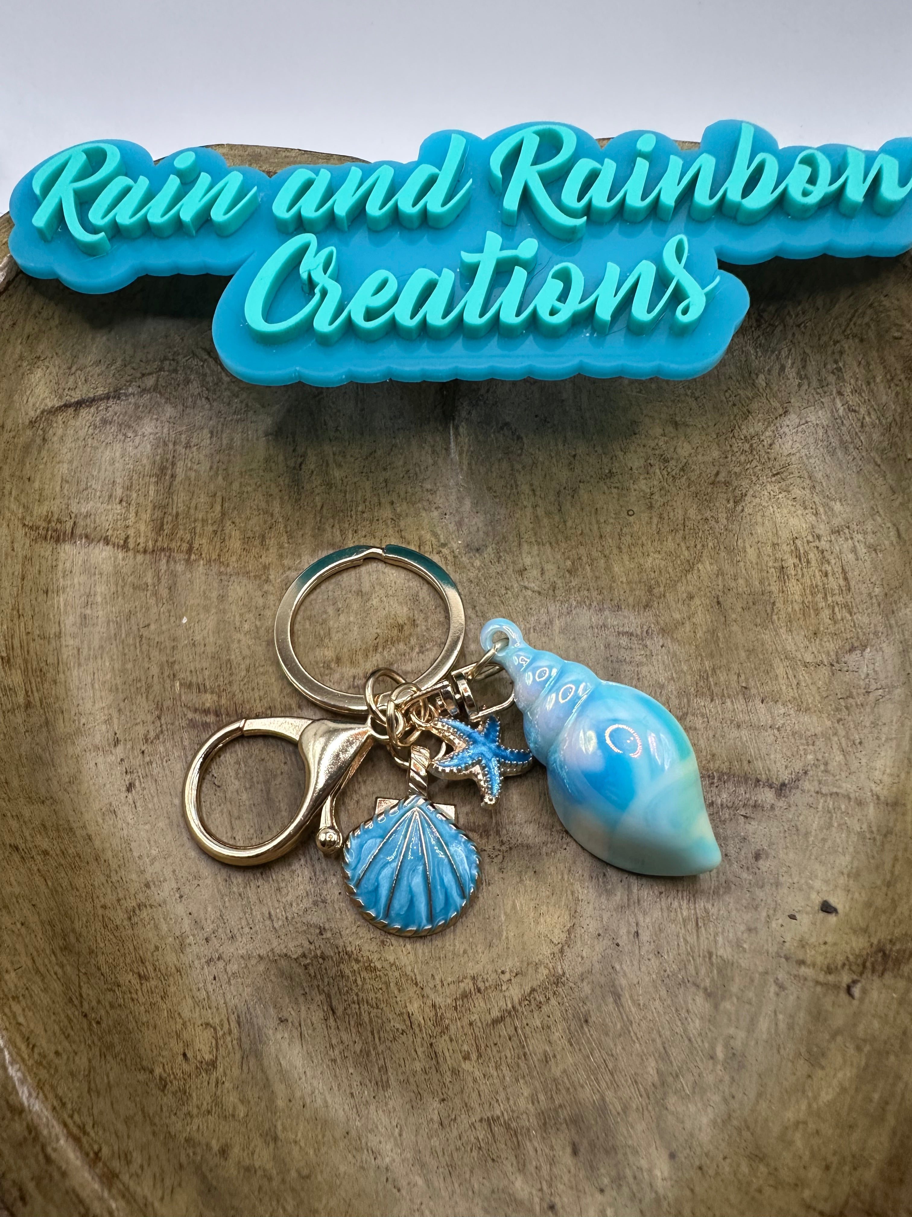 Seashell acrylic keychain