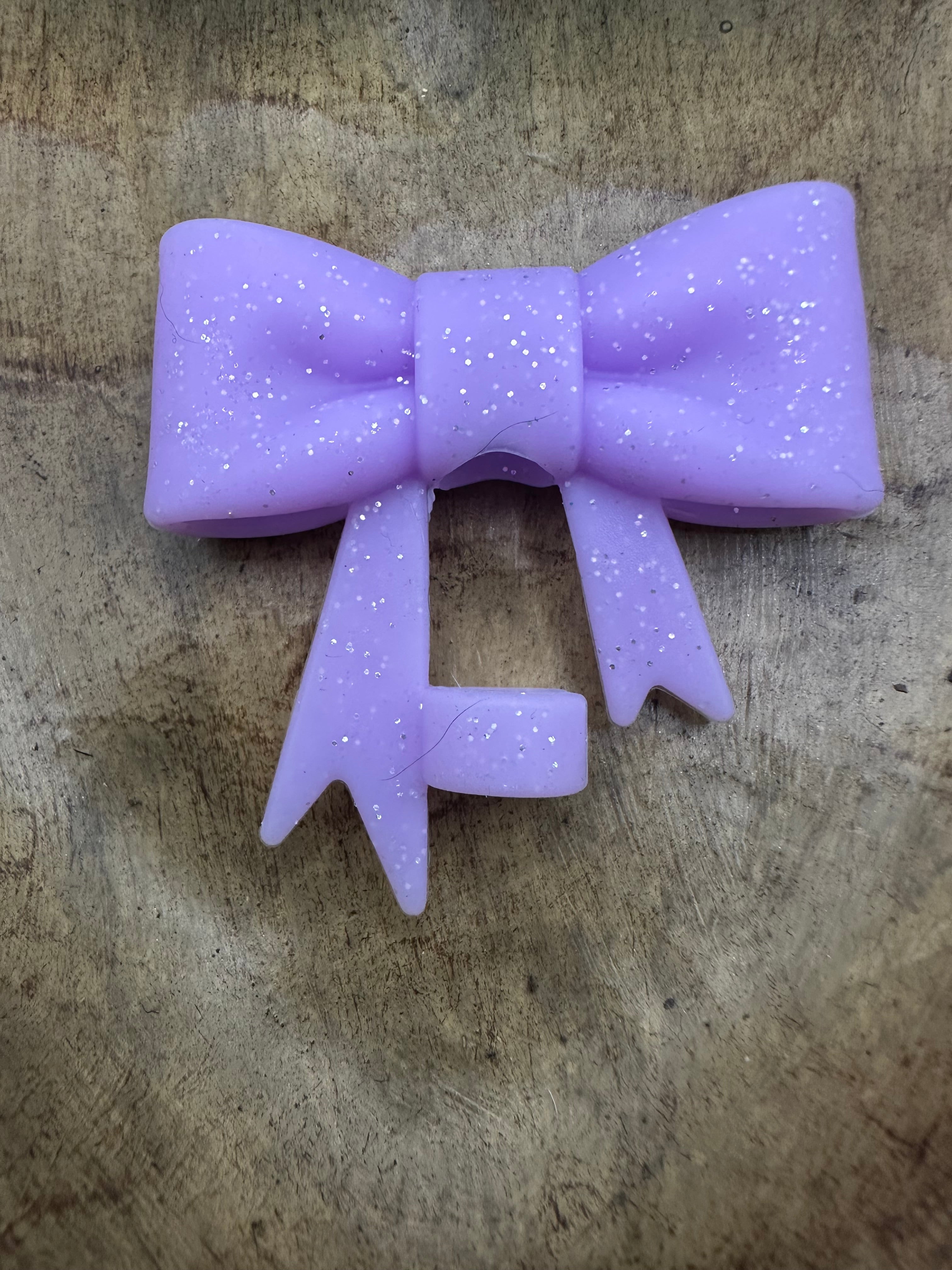 Lilac glitter straw topper