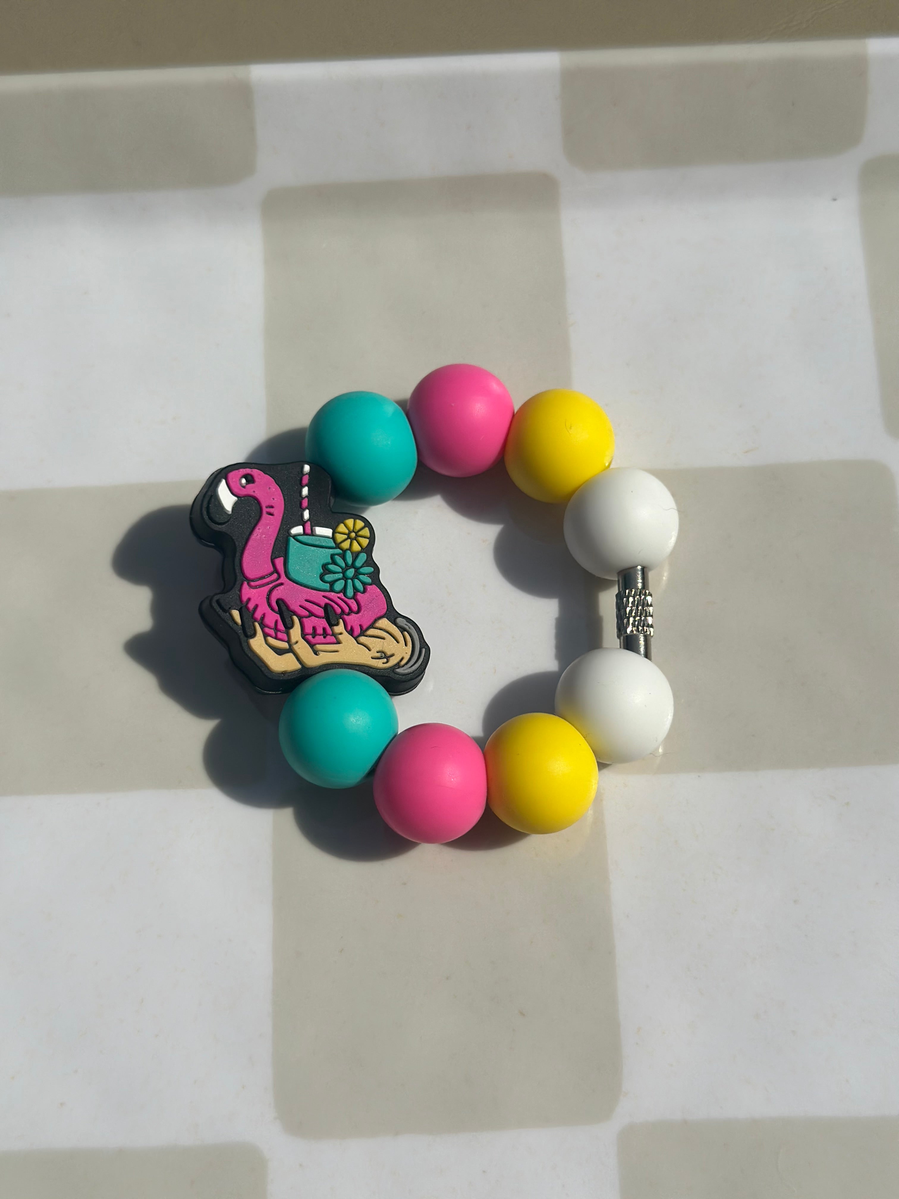 Flamingo cup charm/luggage tag/bag tag