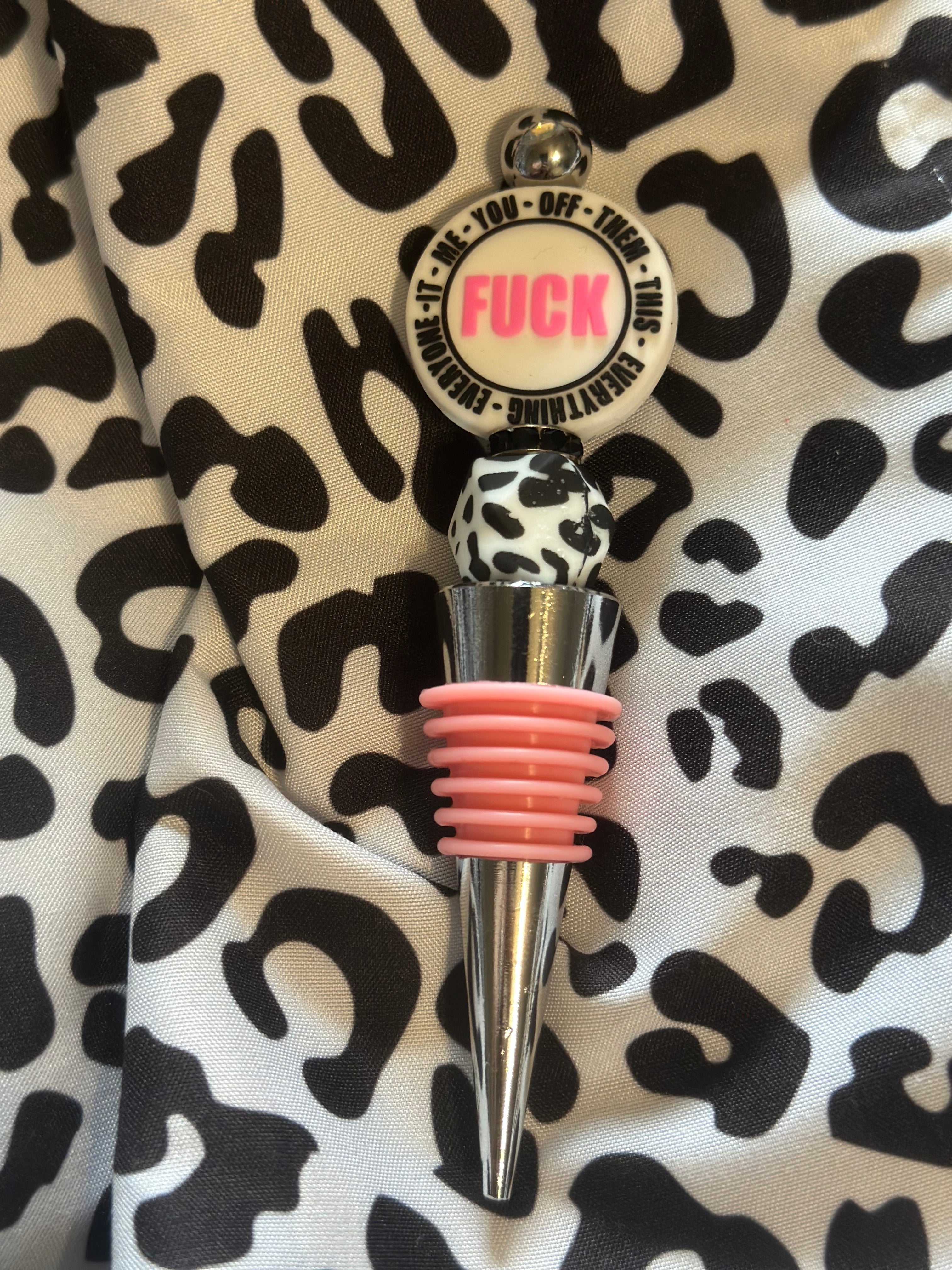 “F” all the things wine stopper
