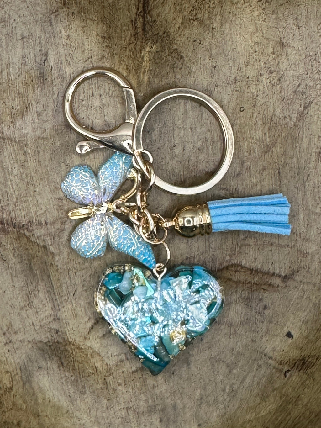 Acrylic Heart and tassel keychain or bag charm!