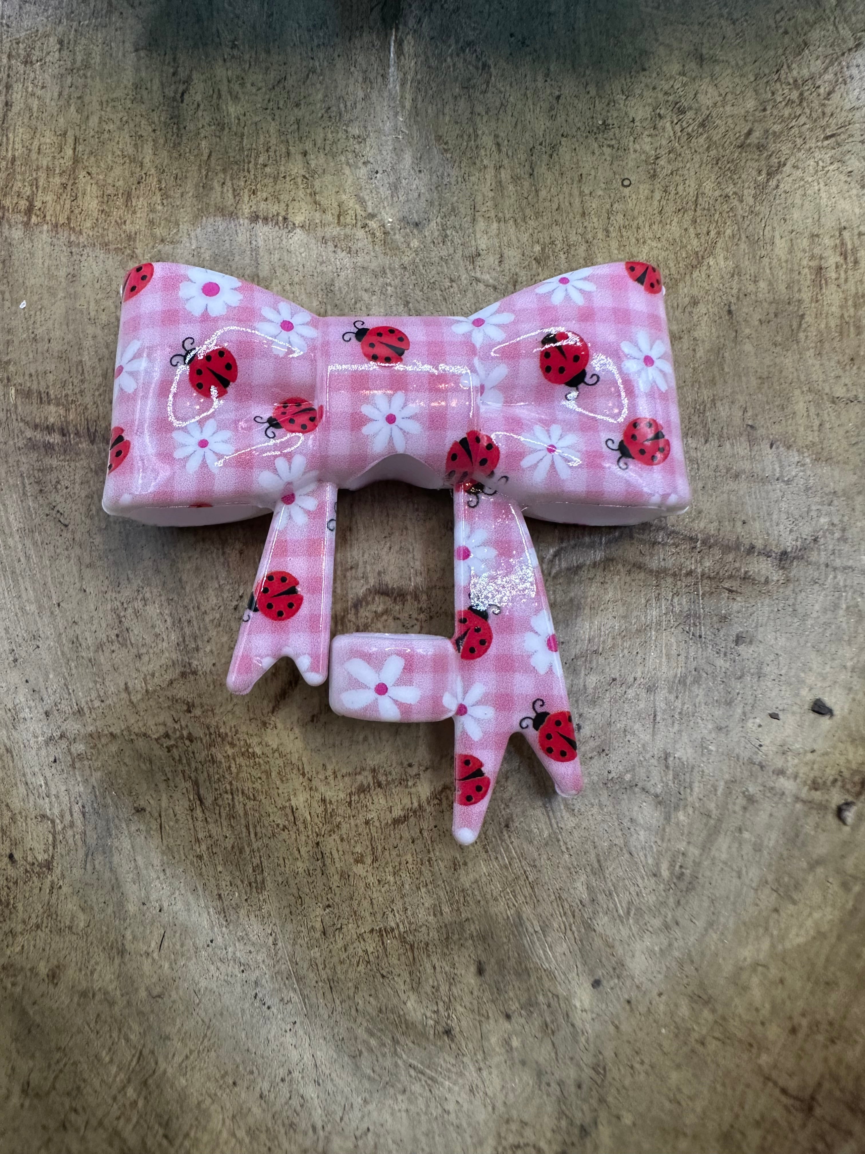 Lady bug high gloss straw topper