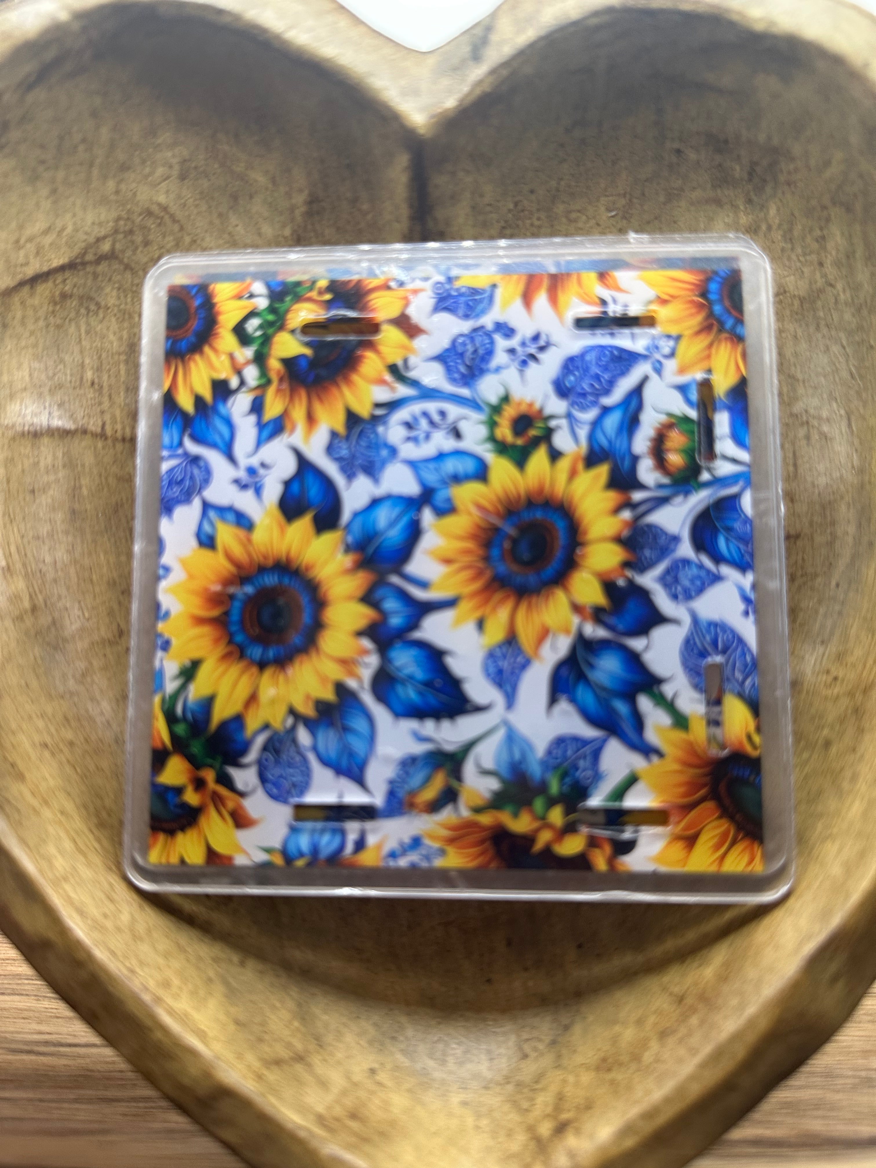 Sunflower and blue leaves pen/anything holder