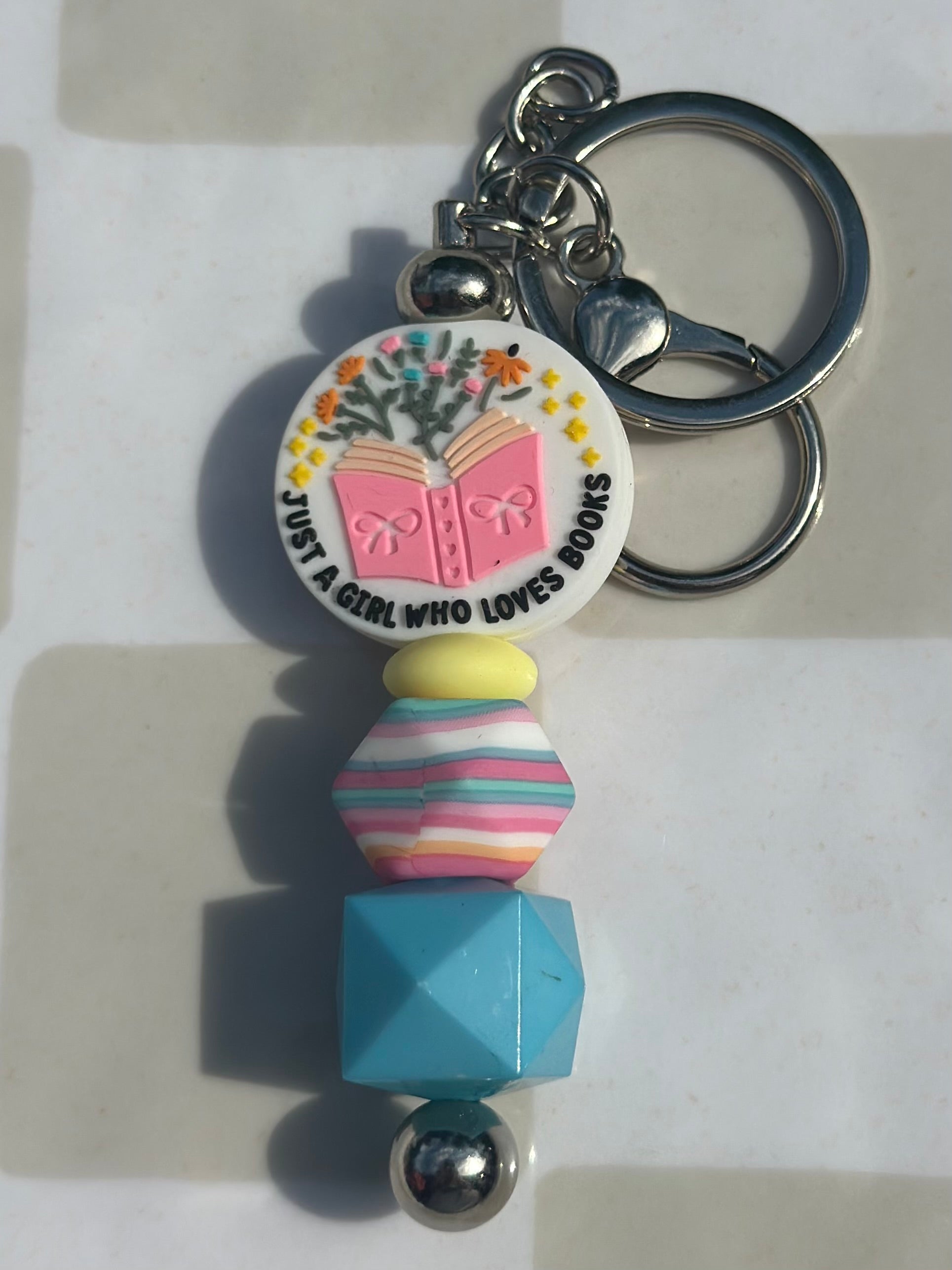 Just a girl who loves books keychain