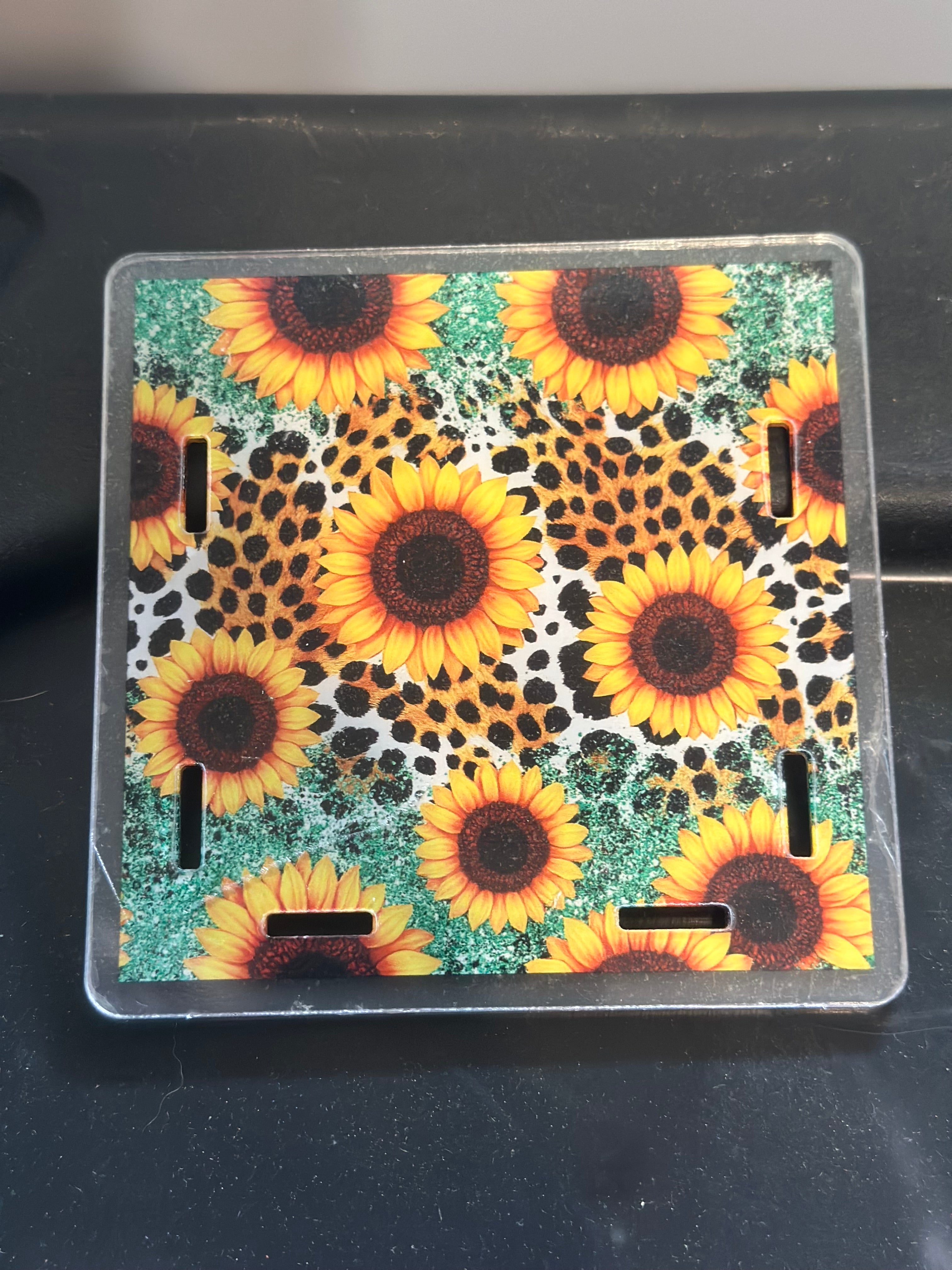 Sunflower/cheetah pen holder/anything holder