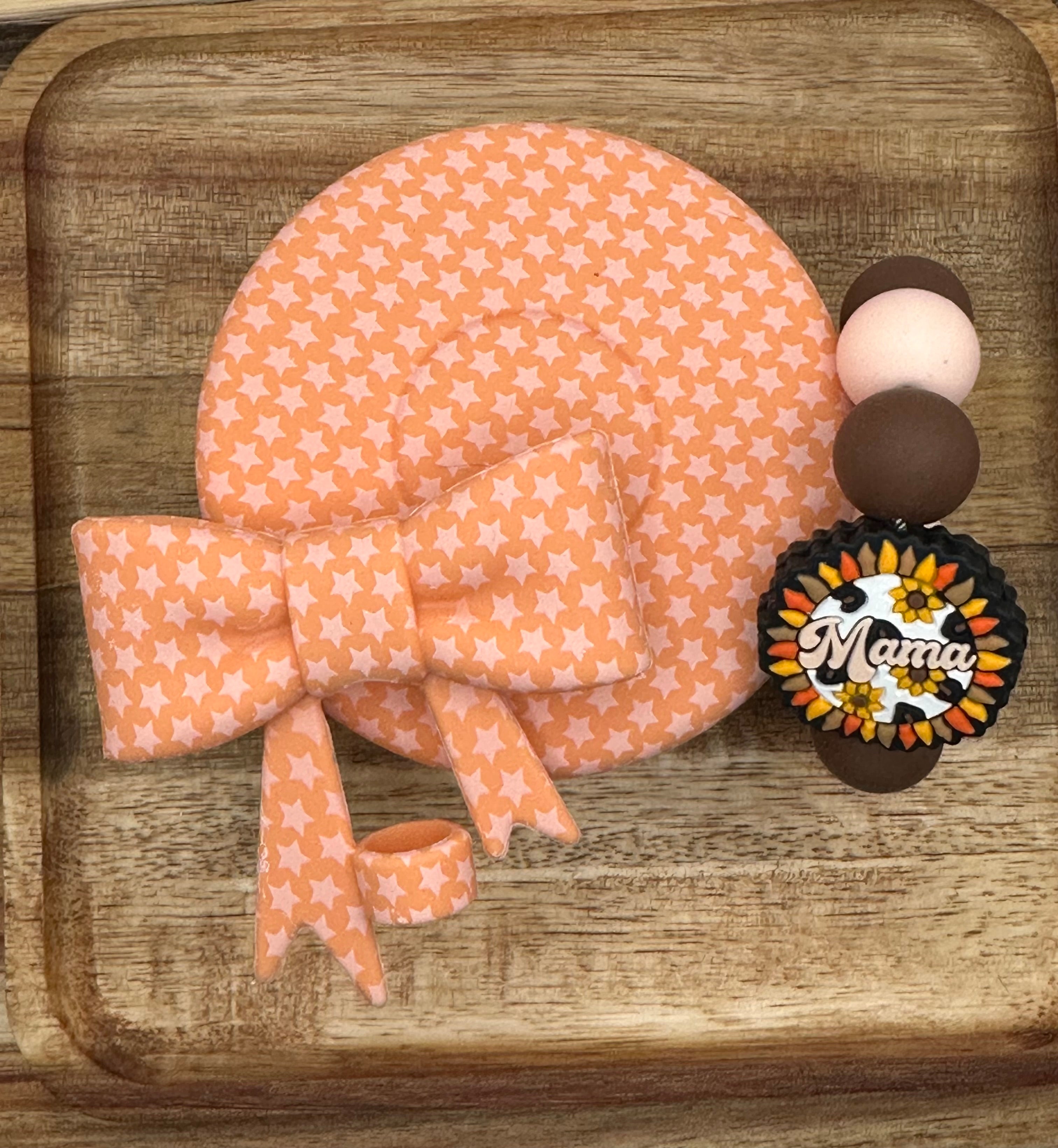 Peach stars and Mama Tumbler Set