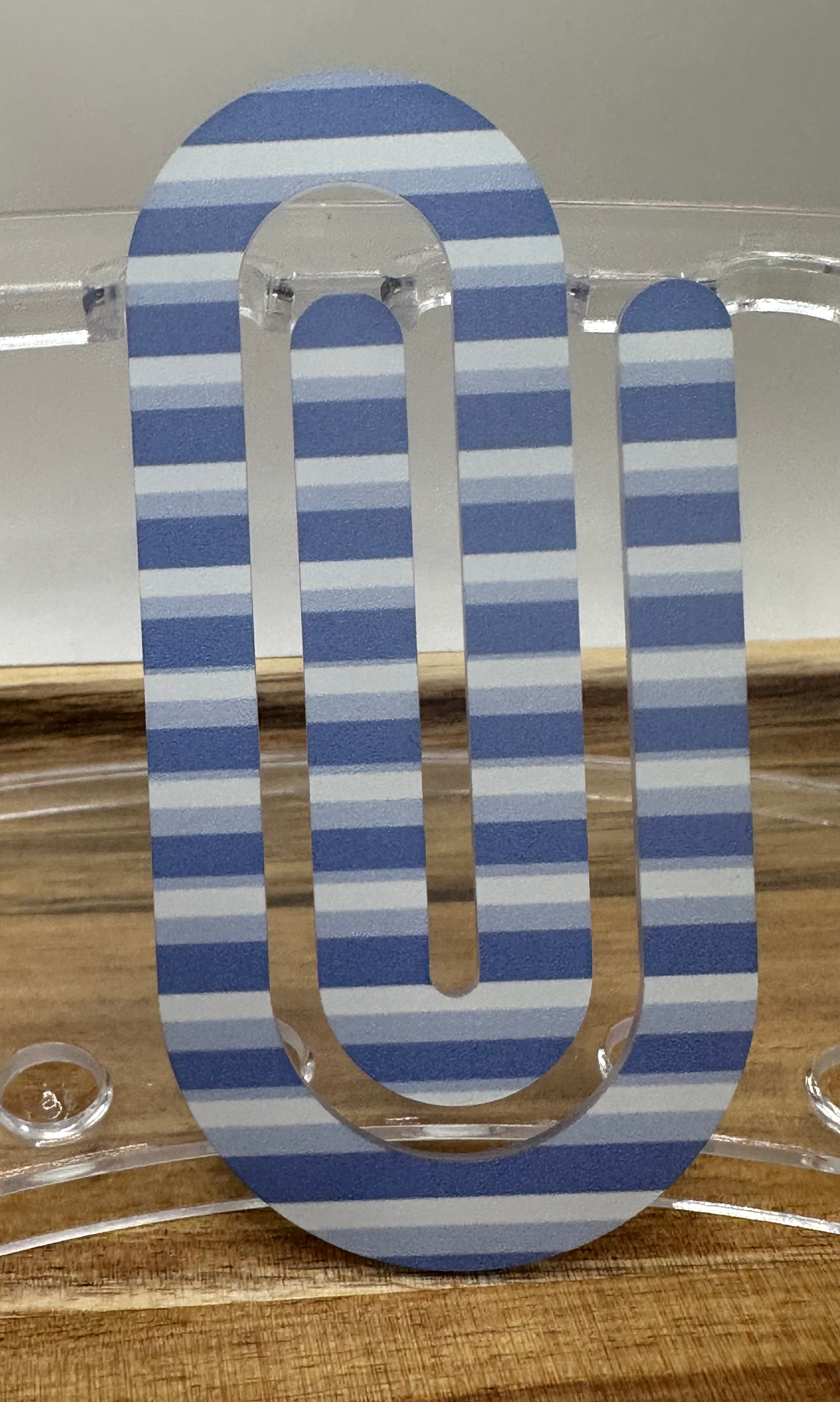 Blue stripe bookmark/ paperclip