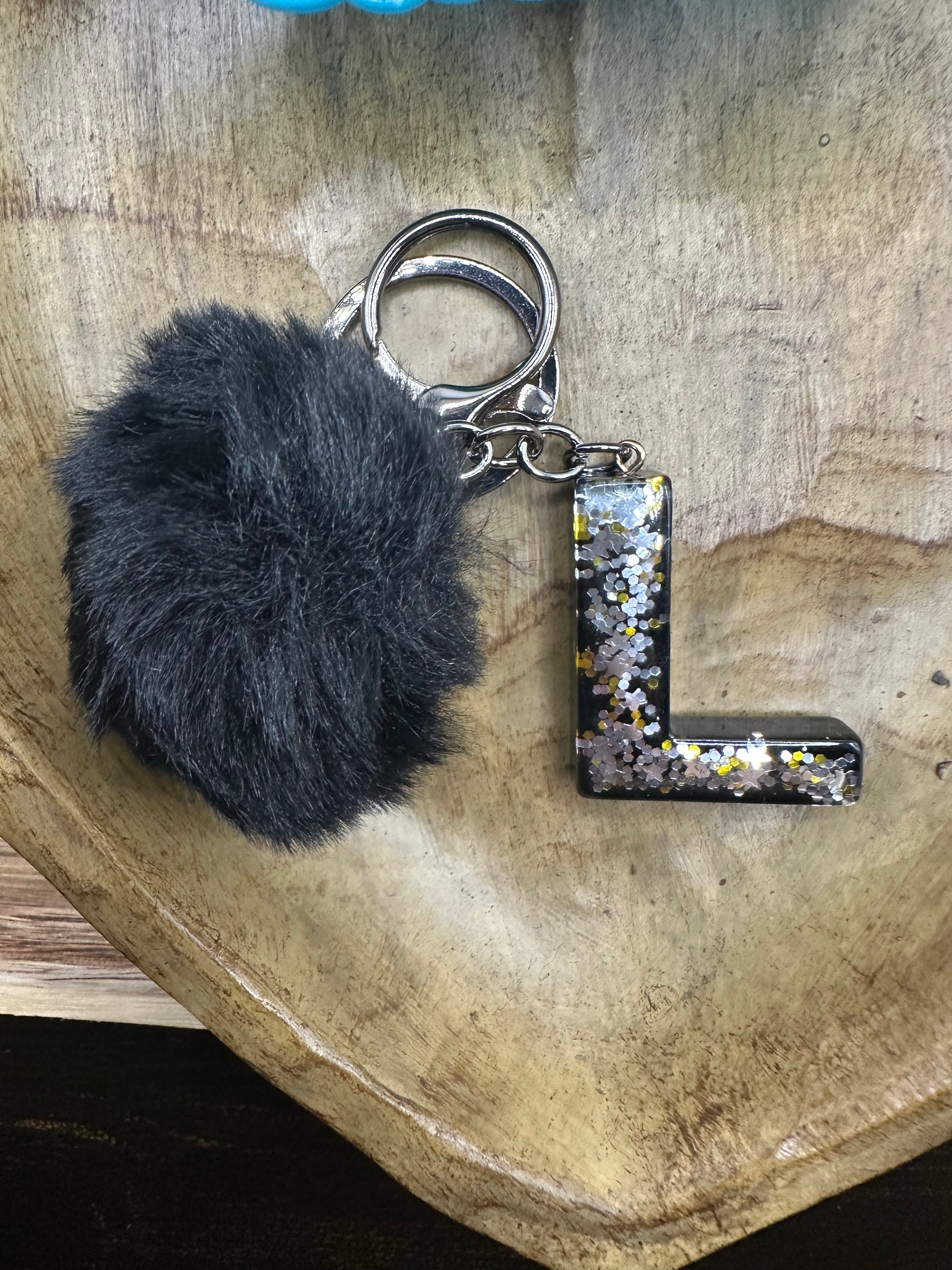 Puff Letter L keychain