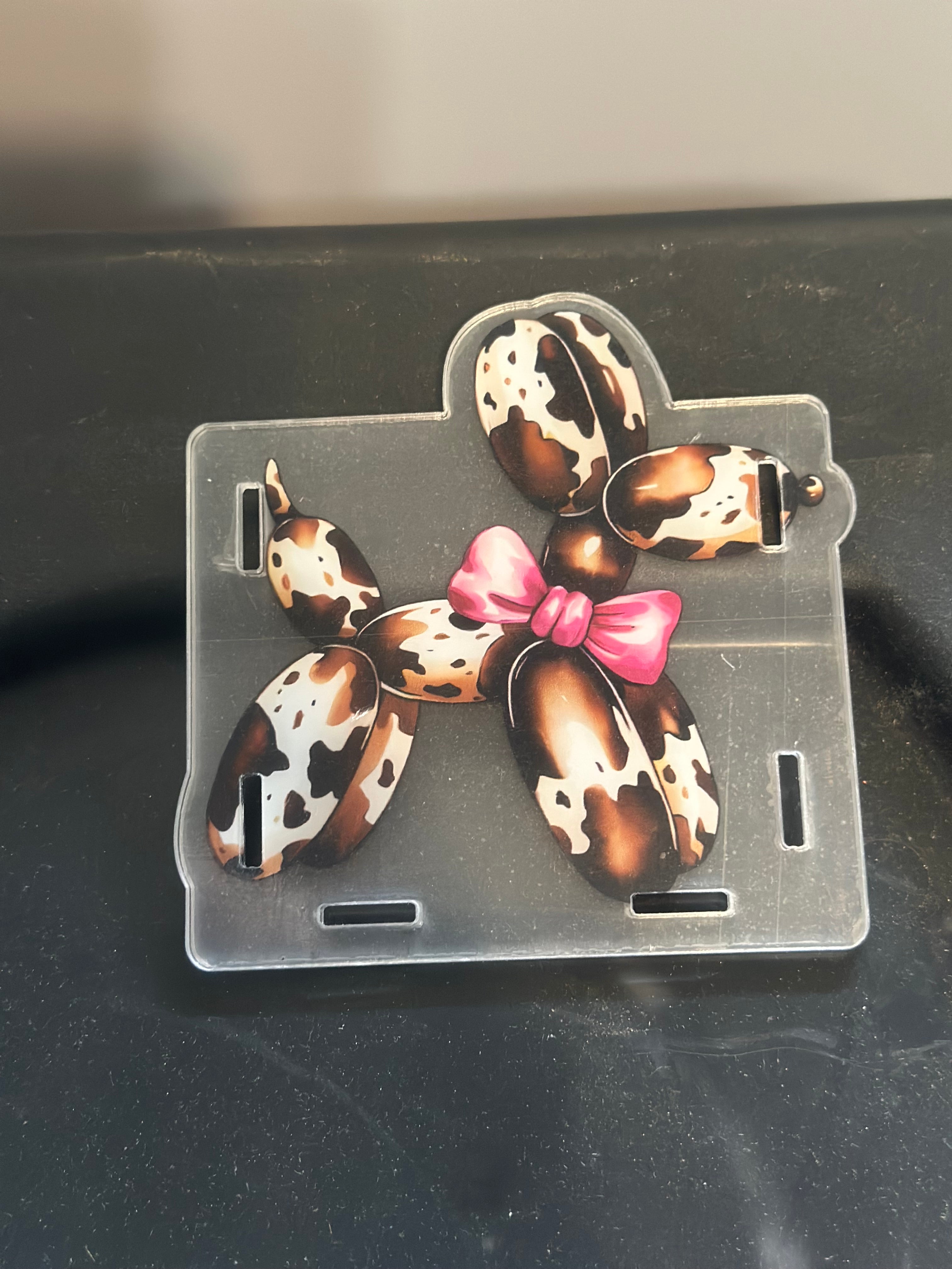 Cow hide ballon dog pen holder/anything holder