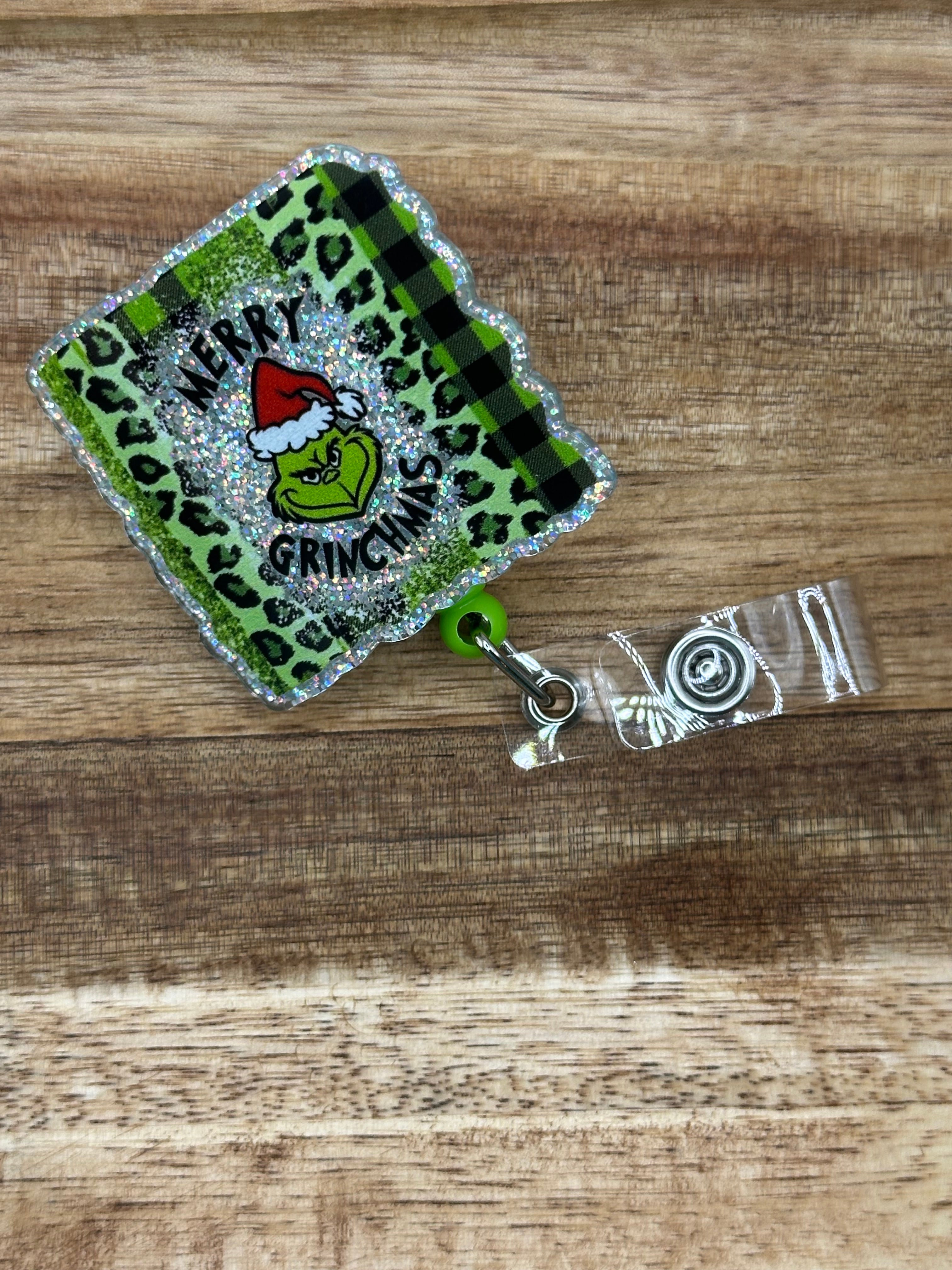 Grinch badge reel