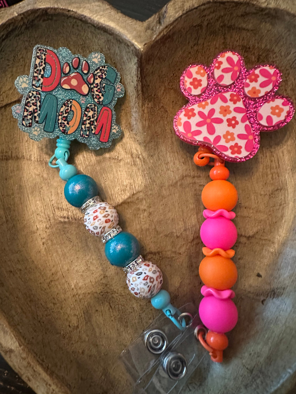 CUSTOM BEADED badge reels made by Lisa