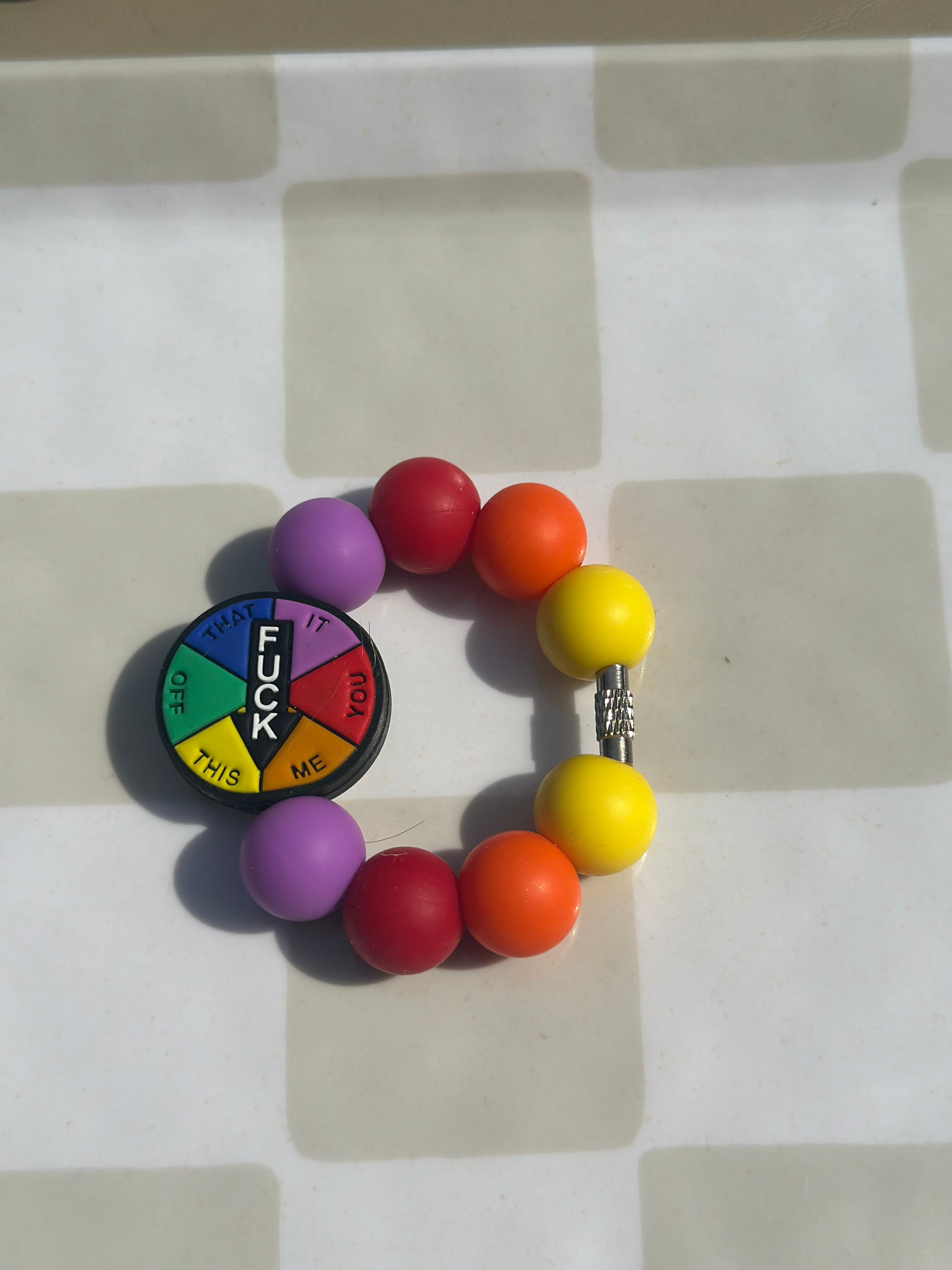 “F” rainbow sayings cup charm/luggage tag/bag tag