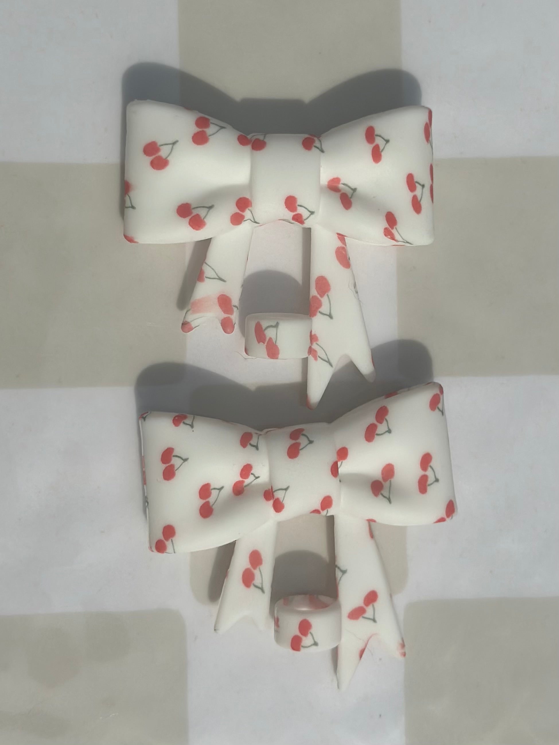 Cherries bow strawtopper