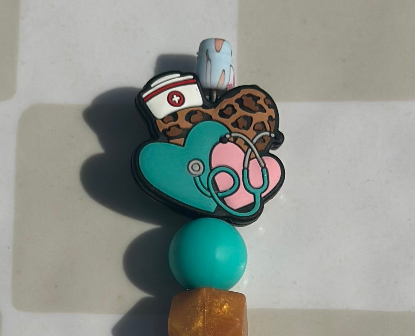 Cheetah stethoscope beaded pen