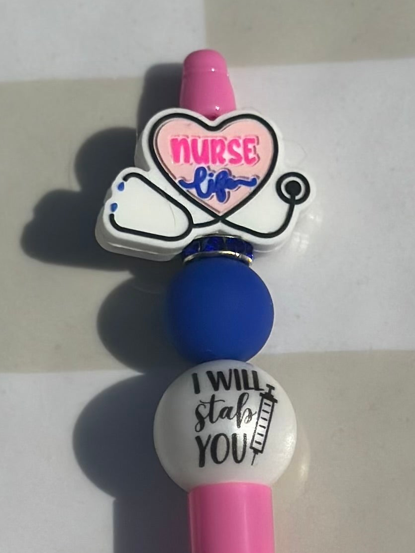 Nurse stethoscope beaded pen