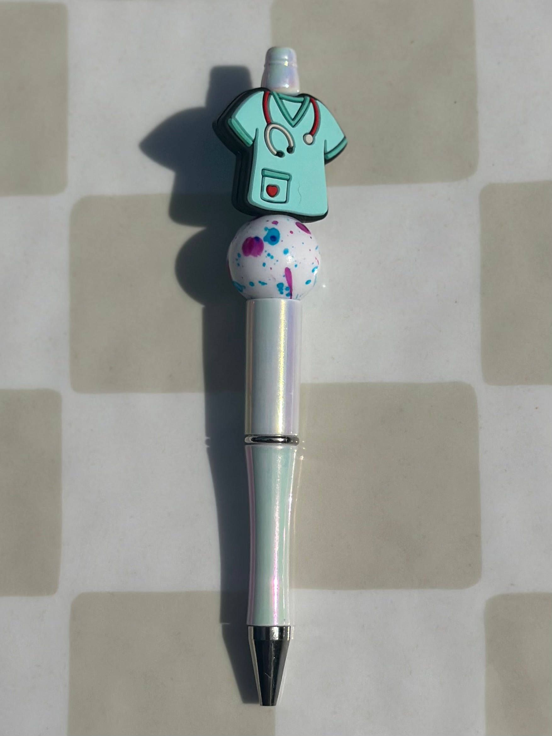 Blue scrub beaded pens
