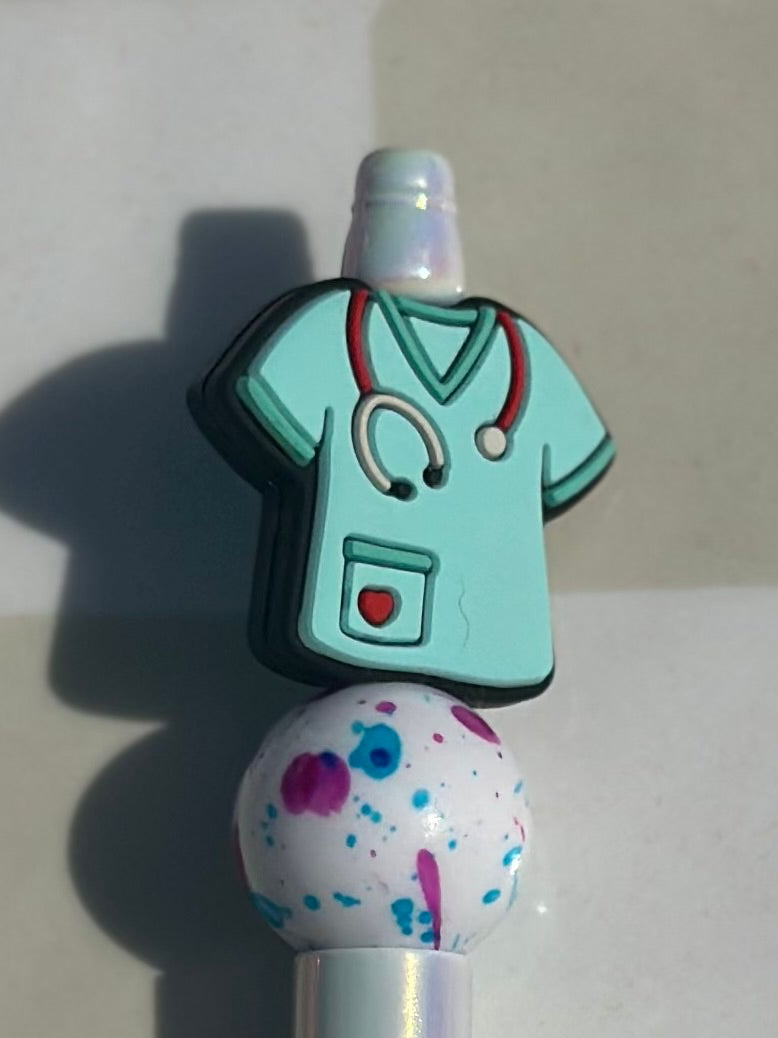 Blue scrub beaded pens