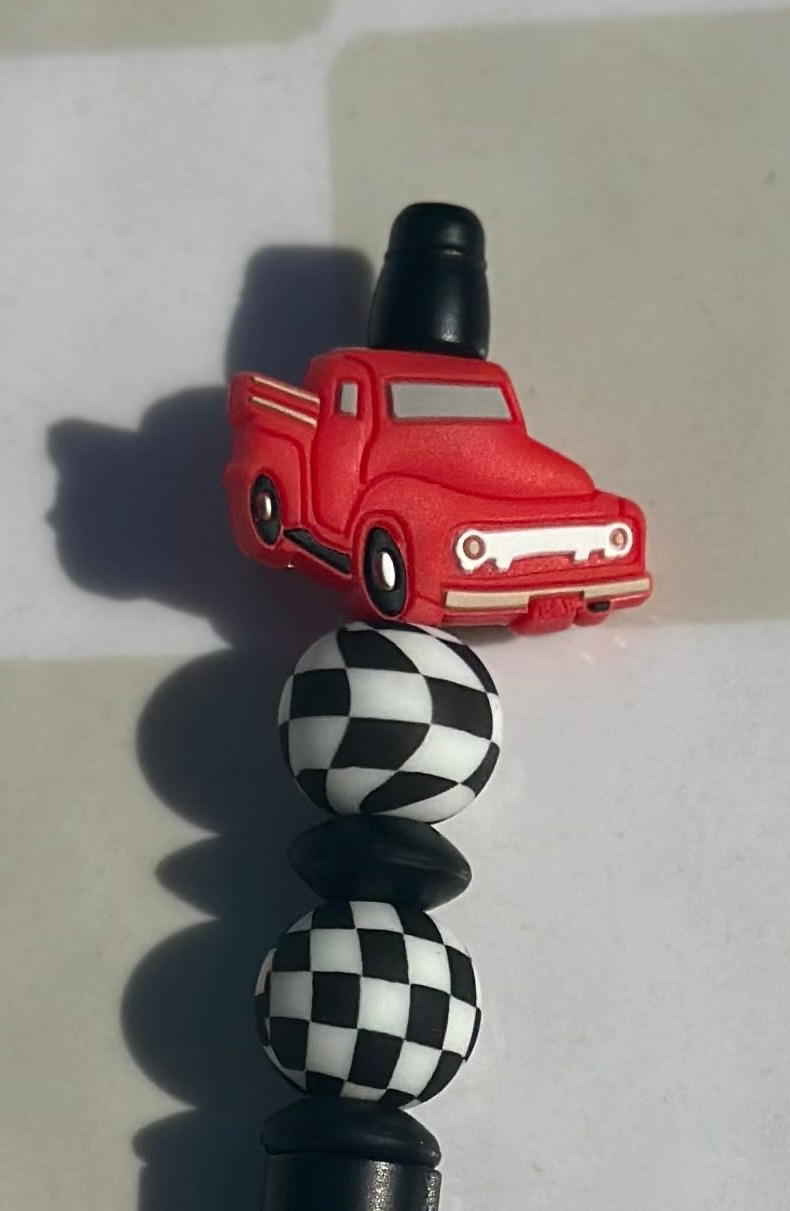 Red Truck beaded pens